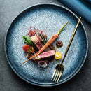Axyaa Ceramic Steak Plate Set, Underglaze Japanese Western Design