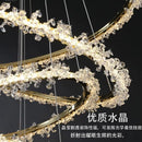 Axyaa Crystal Dimmable Pendant Light: Modern Lustre Circle Hanging Lamp, Gold Finish.