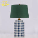 Axyaa Blue/Orange Ceramic Table Lamp LED E27, Minimalist Modern Desk Light for Bedroom
