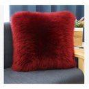 Axyaa Faux Wool Square Plush Throw Pillow with Cushion Core, for Bed, Sofa, or as Waist Headrest