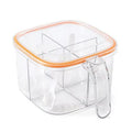 Axyaa Multi-grid Seasoning Box with Spoons, Sealed Lid, Transparent Spice Jar, Moisture-proof Container