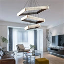Axyaa Modern Art Piano Chandelier Round Square Lighting for Living Room & Restaurant