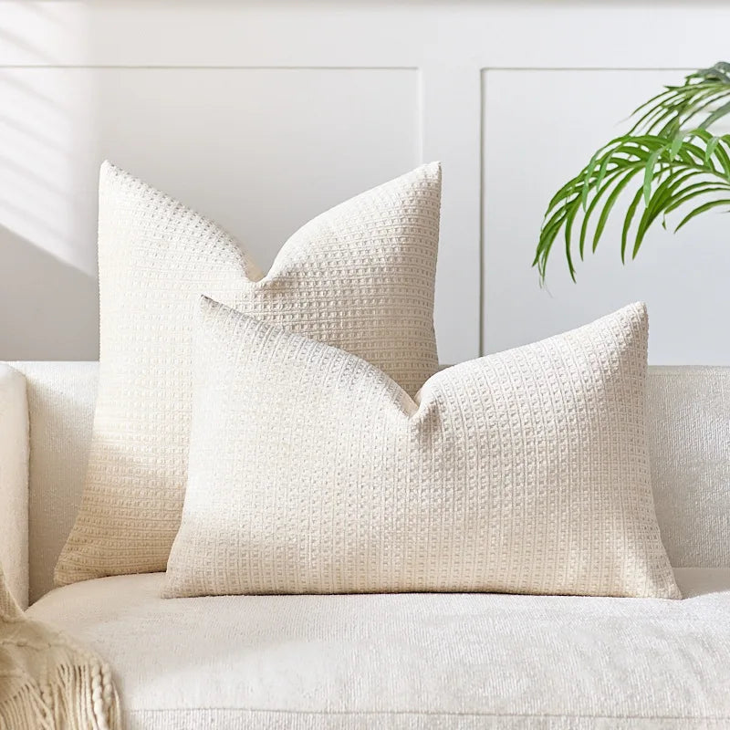 Axyaa Chenille Cushion Cover Solid Color Elegant Square 45x45cm 50x50cm