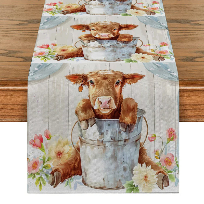 Axyaa Farmhouse Table Runner for Kitchen and Dining Decor