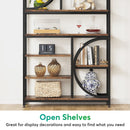 Axyaa 8 Tier Industrial Bookshelf, 77" Tall Open Etagere Bookcase for Living Room