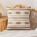 Axyaa Stripe Cushion Cover 45x45cm - Yellow Brown Green Black - Home Decor Pillow Cover