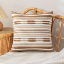 Axyaa Stripe Cushion Cover 45x45cm - Yellow Brown Green Black - Home Decor Pillow Cover
