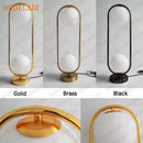 Axyaa Frosted Glass Ball Table Lamp Gold Silver Brass Black Study Bedroom Lighting