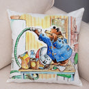 Axyaa Cartoon Bear Cushion Cover - Cute Animal Pillowcase for Sofa and Children's Room