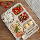 Axyaa Wheat Straw Dining Tray Split Plate - Large Capacity Five-grid