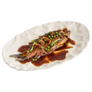 Axyaa Premium Fish Plate: High Temp Steamed Fish/Vegetable Plate, Hotel Tableware
