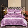 Axyaa Satin Jacquard Embroidered 4-Piece Bedding Set