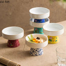 Axyaa Color Enamel High Footed Dessert Bowl for Molecular Cuisine Restaurant