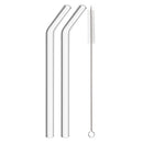 Axyaa Glass Straws 200*12mm - Reusable Eco-friendly Straws with Brush - Smoothie Tea Cocktail Juice
