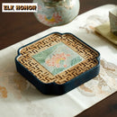 Axyaa Hand-painted Lotus Pot Holder Gaiwan Tea Tray Coasters