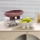 Axya Ceramic Fruit Tray: Stylish High-Legged Plate for Home Storage and Snacks