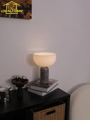 Axyaa Marble Table Lamp with USB Charging - Touch Switch Desk Light for Home