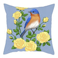 Blue Bird Print Cushion Cover by Axyaa - Home Decor Pillow Case for Sofa Bed