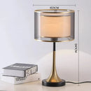 Axyaa Luxury Fabric LED Table Lamp for Office Study and Living Room