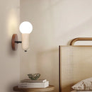 Axyaa Nordic Wood LED Wall Sconce Pull Chain Switch Stair Light
