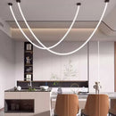 Axyaa Silicone Hose Chandelier: Minimalist 360 Degree LED Lighting for Living Room & Dining Area