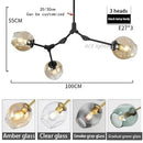 Axyaa Modern Glass Bubble Chandelier for Living Room Dining Island Lighting