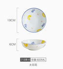 Axyaa 7.5 Inch Ceramic Bowl for Vegetables, Soup, Steamed Eggs, Air Frying, Salads, Noodles