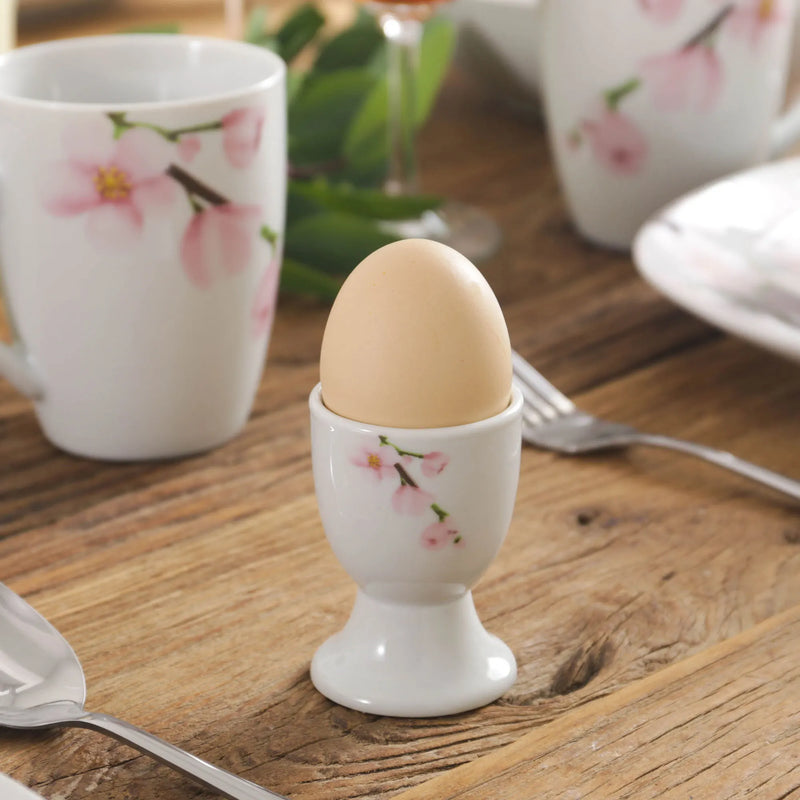Axya Porcelain Dinner Set with Egg Cup, Cup, Plate, Bowl, Mug, and Pot