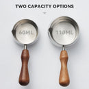 Axyaa Stainless Steel Seasoning Cup with Wooden Handle - Set of 4