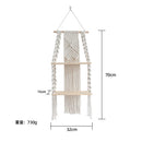 Axyaa Macrame Wall Hanging Shelf Boho Home Decor Wood Decoration Bedroom Living Room