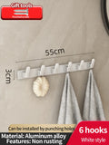 Axyaa Space Aluminum Kitchen and Bathroom Storage Hook Rack