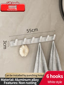 Axyaa Space Aluminum Kitchen and Bathroom Storage Hook Rack