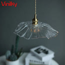 Axyaa Brass Glass Pendant Lights - Nordic Minimalist Japanese Style Chandelier for Home and Restaurant