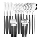 30-Piece Pink Silver Stainless Steel Dinnerware Set by Axyaa