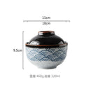 Axyaa Hand-painted Ceramic Rice Bowl with Lid