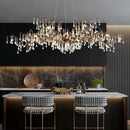 Axyaa Teardrop Crystal Chandelier - Vintage Bronze Tree Branch Hanging Light