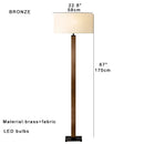 Axyaa Brass Fabric Floor Lamp 67" Standing Vintage Light - Nordic Luxury Style