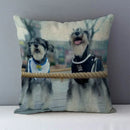 Axyaa Schnauzer Decorative Cushion Cover 45x45cm Cozy Couch Pillow Square Bed Linen Fabric