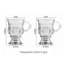 Axyaa Vintage Heart Embossed High-Legged Latte Glass Cup