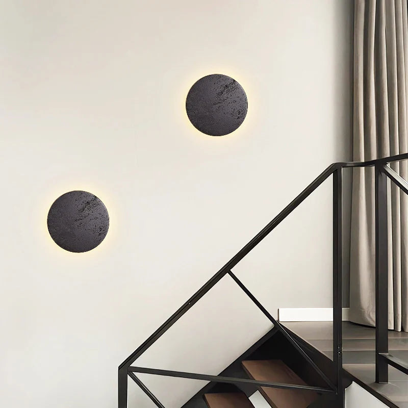 Axyaa LED Wall Lamps Black Travertine Nordic Minimalism Bathroom Mirror Lights