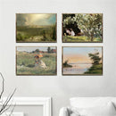 French Country Landscape Vintage Oil Painting Wall Art Poster by Axyaa