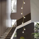 Axyaa Glass Ball Chandelier for Villa, Hotel, and Duplex Apartment Staircase Décor