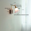 Axyaa Brass Walnut Wood Glass Wall Sconce LED Lamp Rotation Stair Light