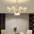 Axyaa Luxury Crystal Glass Pendant Lamp for Living Room, Dining Room, and Bedroom