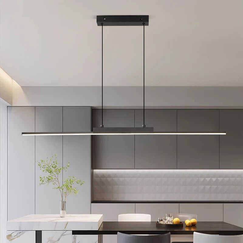 Axyaa Black Gold Chandelier: Modern Living Room Pendant Light with Phone APP Dimming
