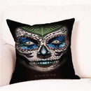 Axyaa Skull Floral Festival Cushion Cover - Halloween Home Decor