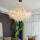 Axyaa Round Crystal Glass Chandelier Light for Dining Living Room & Bedroom Kitchen