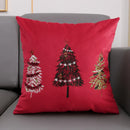 Axyaa Christmas Tree Snowflake Embroidery Pillow Cover 45x45cm 30x50cm Red Green Square