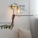 Axyaa Nordic LED Wall Sconce with Pull Chain Switch Rotation for Bedroom Dining Room