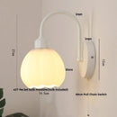 Axyaa Modern White Glass LED Wall Sconce with Pull Chain Switch